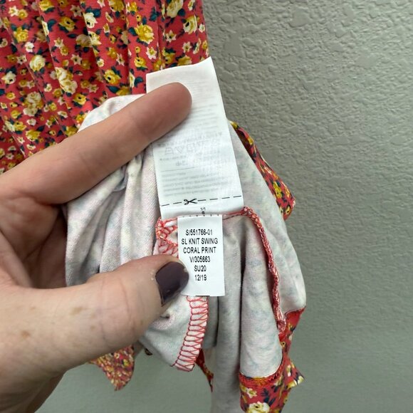 Old Navy Coral Floral Sleeveless Knit Swing Tank Dress Womens size Small NEW - Picture 5 of 8